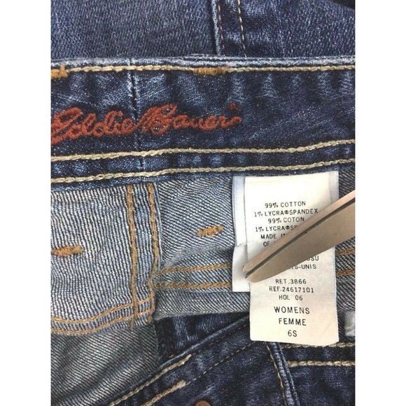 Eddie Bauer Jeans size 6 S 30x29 Womens Blue Denim Classic Bootcut Stretch - Picture 3 of 3